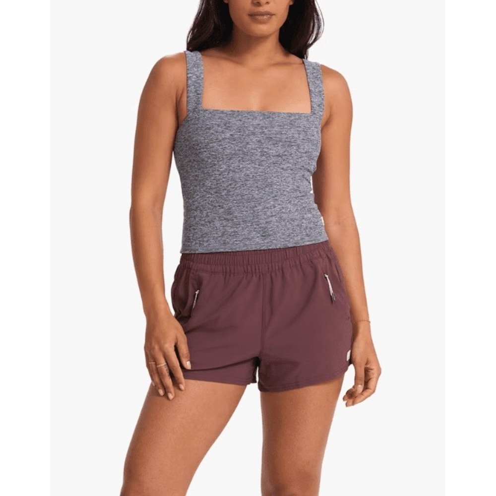 Vuori Elevation Square Neck Tank Heather Gray Womens Small Performance Stretch